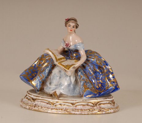 Italian Porcelain and Ceramic Figurine of Lady by Guido Cacciapuoti-GOE-1034618