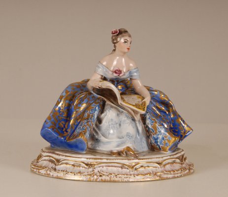 Italian Porcelain and Ceramic Figurine of Lady by Guido Cacciapuoti-GOE-1034618