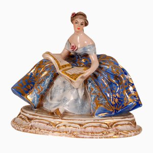 Italian Porcelain and Ceramic Figurine of Lady by Guido Cacciapuoti-GOE-1034618