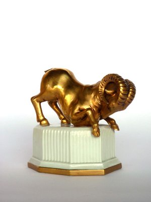 Italian Porcelain Aries Zodiac Statue by Carpiè for Capodimonte, 1960s-GKB-836512