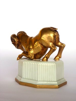 Italian Porcelain Aries Zodiac Statue by Carpiè for Capodimonte, 1960s-GKB-836512