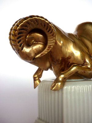 Italian Porcelain Aries Zodiac Statue by Carpiè for Capodimonte, 1960s-GKB-836512