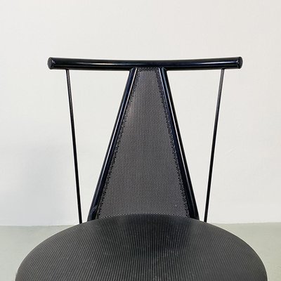 Italian Post Modern Black Metal and Plastic Chairs, 1980s, Set of 2-GDD-1428341