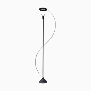 Italian Post Modern Black Metal and Steel Floor Halogen Floor Lamp, 1980s-GDD-1345707