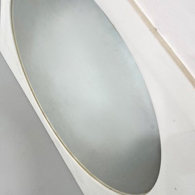 Italian Post Modern Round Shape Mirror With Square Plastic Frame, 1980s-GDD-1284757