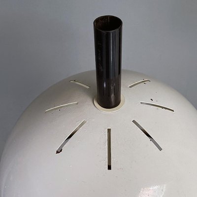 Italian Postmodern Black Metal Stem & White Metal Lampshade Floor Lamp, 1980s-GDD-1385094