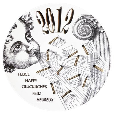 Italian Postmodern Ceramic Wall Calendar Plate by Fornasetti, 2012-GDD-1385088