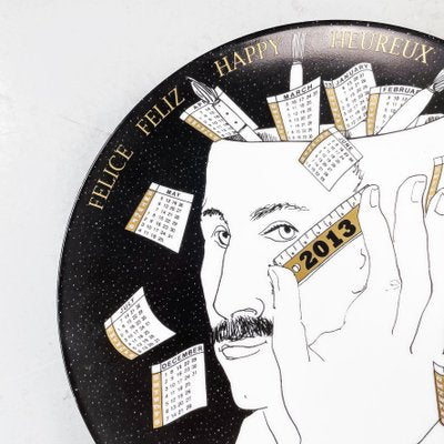 Italian Postmodern Ceramic Wall Calendar Plate by Fornasetti, 2013-GDD-1385090