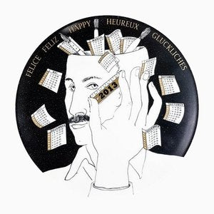 Italian Postmodern Ceramic Wall Calendar Plate by Fornasetti, 2013-GDD-1385090