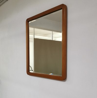 Italian Postmodern Cherry & Ground Glass Mirror, 1990s-ZST-831835