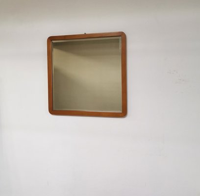 Italian Postmodern Cherry & Ground Glass Mirror, 1990s-ZST-831835