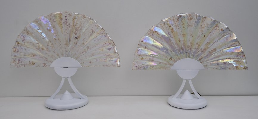 Italian Postmodern Murano Glass Table Lamps, 1980s, Set of 2-FER-967911