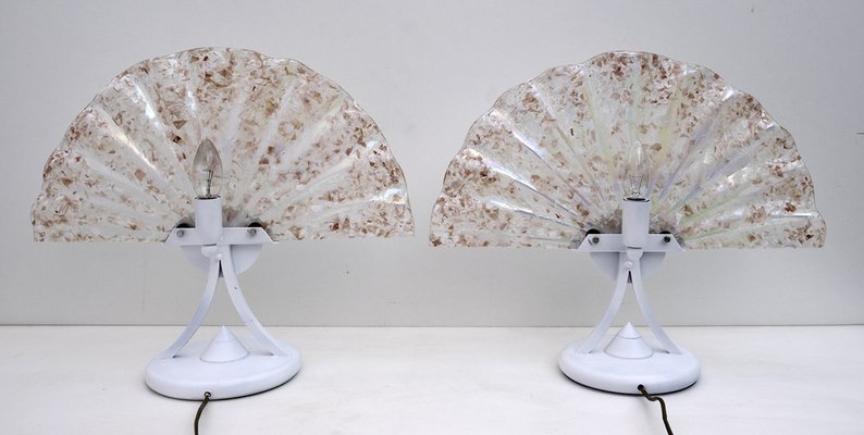 Italian Postmodern Murano Glass Table Lamps, 1980s, Set of 2-FER-967911