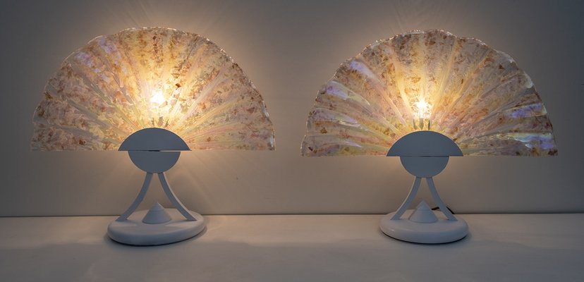 Italian Postmodern Murano Glass Table Lamps, 1980s, Set of 2-FER-967911