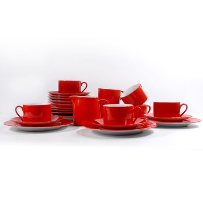 Italian Postmodern Porcelain Tea Set from E. Bergamin for Taitu, 1980s, Set of 9-GIW-1782073