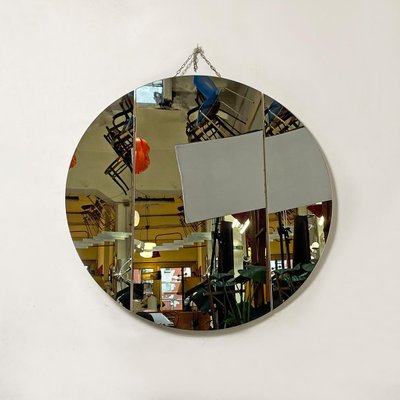 Italian Postmodern Round Wall Mirror with Hinged Side Doors, 1980s-GDD-1314388