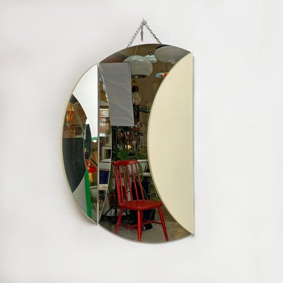 Italian Postmodern Round Wall Mirror with Hinged Side Doors, 1980s-GDD-1314388