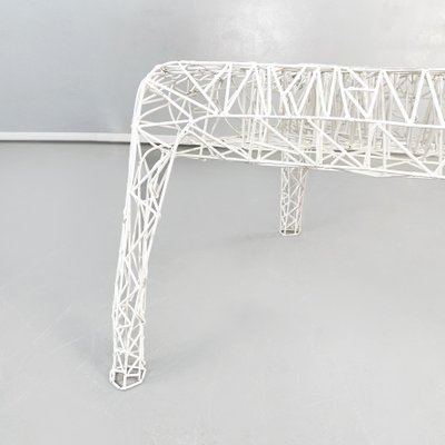 Italian Postmodern Style Outdoor Coffee Table in White Tubular Metal, 2000s-GDD-1393011