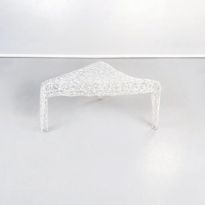 Italian Postmodern Style Outdoor Coffee Table in White Tubular Metal, 2000s-GDD-1393011