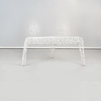 Italian Postmodern Style Outdoor Coffee Table in White Tubular Metal, 2000s-GDD-1393011