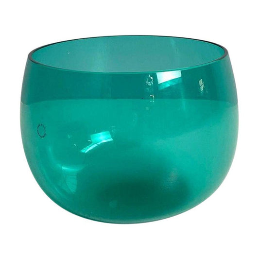 Italian Postmodern Teal Murano Glass Bowl attributed to Venini, 1990s