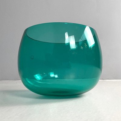 Italian Postmodern Teal Murano Glass Bowl attributed to Venini, 1990s-GDD-1823286