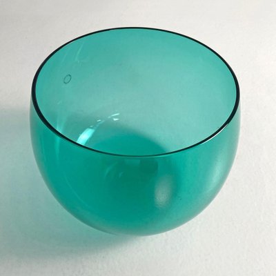 Italian Postmodern Teal Murano Glass Bowl attributed to Venini, 1990s-GDD-1823286