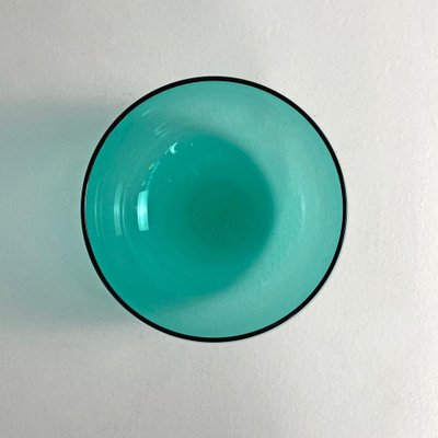 Italian Postmodern Teal Murano Glass Bowl attributed to Venini, 1990s-GDD-1823286