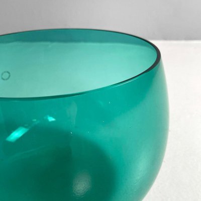 Italian Postmodern Teal Murano Glass Bowl attributed to Venini, 1990s-GDD-1823286