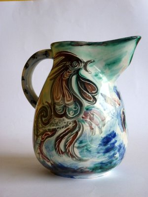 Italian Pottery Pitcher by Leandro Sciutto for Pozzo Garitta, 1940s-GKB-839777