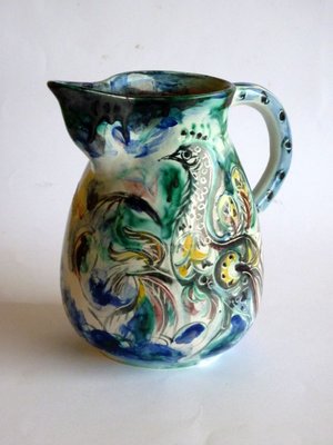 Italian Pottery Pitcher by Leandro Sciutto for Pozzo Garitta, 1940s-GKB-839777