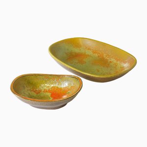 Italian Pottery Studio Abstract Ceramic Bowl by Alessio Tasca, 1980s, Set of 2-KGD-2040548