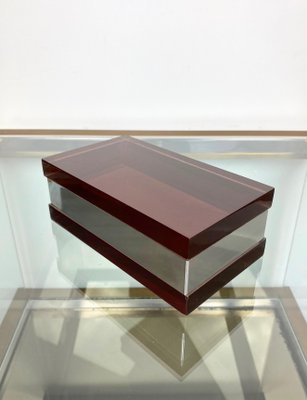 Italian Purple Rectangular Box in Acrylic Glass and Chrome by Alessandro Albrizzi, 1970s-LYQ-1171681