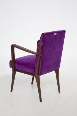 Italian Purple Velvet Armchairs from Fratelli Consonni, Set of 6-RCE-1060075