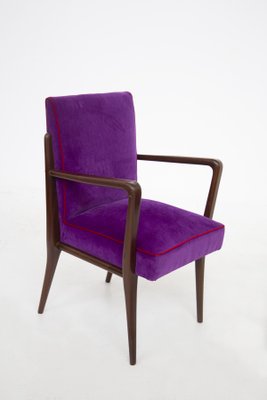 Italian Purple Velvet Armchairs from Fratelli Consonni, Set of 6-RCE-1060075