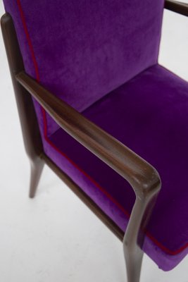 Italian Purple Velvet Armchairs from Fratelli Consonni, Set of 6-RCE-1060075