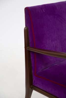 Italian Purple Velvet Armchairs from Fratelli Consonni, Set of 6-RCE-1060075