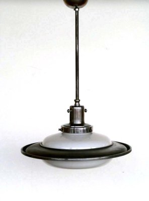 Italian Rationalist Lamp in Metal and Glass, 1920s-GKB-1786825