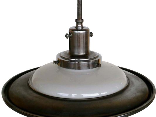 Italian Rationalist Lamp in Metal and Glass, 1920s-GKB-1786825