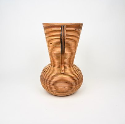 Italian Rattan Amphora Vase by Vivai Del Sud, 1960s-LYQ-1195204