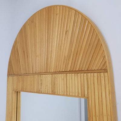 Italian Rattan Arch Mirror, 1970s-ZPB-1336863