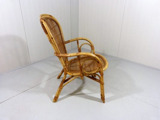 Italian Rattan Chair, 1970s-TU-901206