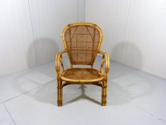 Italian Rattan Chair, 1970s-TU-901206