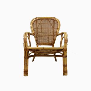 Italian Rattan Chair, 1970s-TU-901206