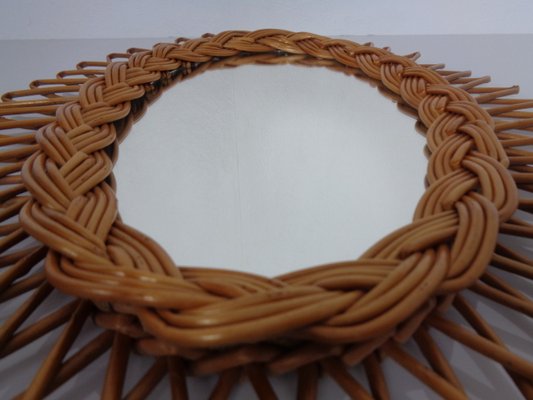 Italian Rattan Mirror, 1960s-RDW-2041709