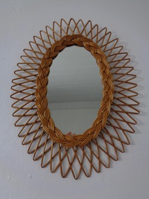 Italian Rattan Mirror, 1960s-RDW-2041709