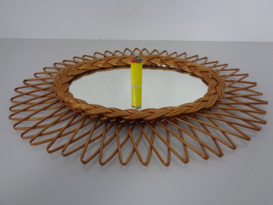 Italian Rattan Mirror, 1960s-RDW-2041709