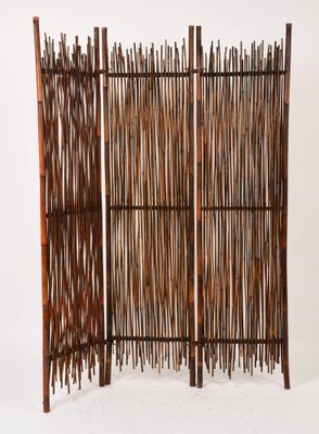 Italian Rattan Partition Room Divider Screen, 1900s-JDR-1126198