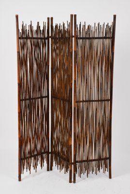 Italian Rattan Partition Room Divider Screen, 1900s-JDR-1126198