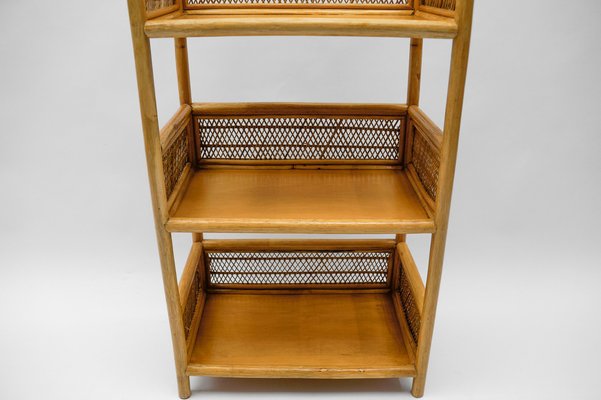 Italian Rattan Shelf, 1960s-KQB-1764383